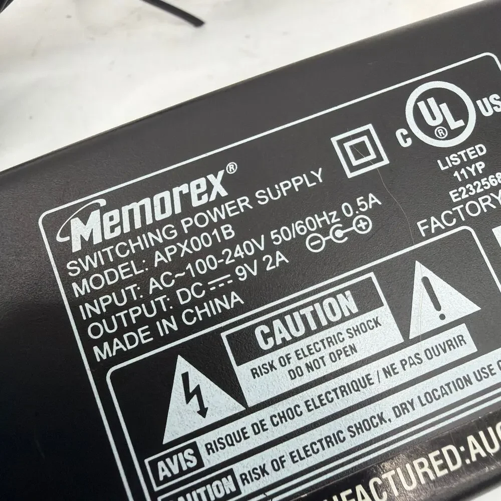 Memorex APX001B 9V 2A Switching Power Supply AC Adapter